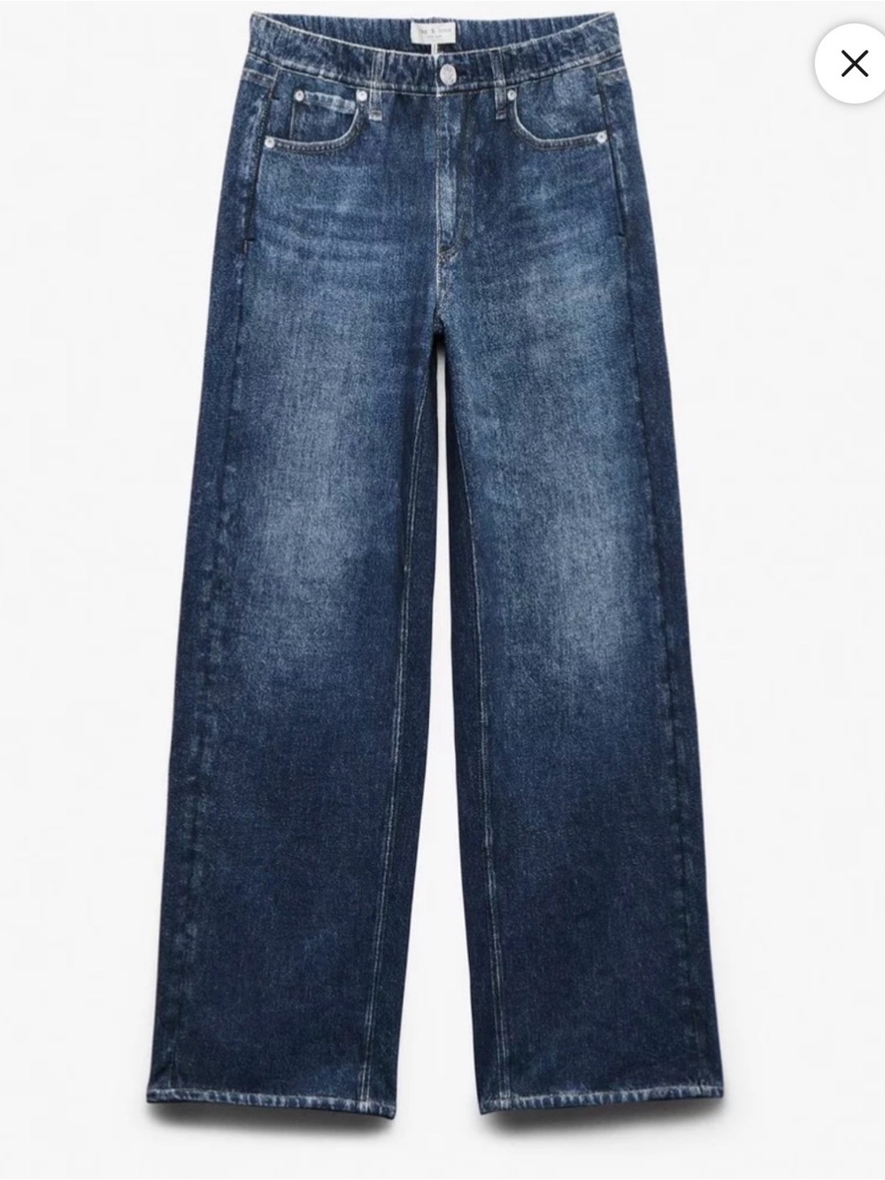 Viral Rag and Bone Miramar Terry Wide Leg Pants XL Sweat Pant Jeans Dark Wash